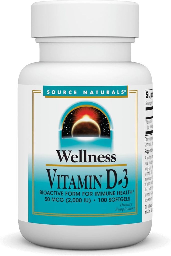 Source Naturals Wellness Vitamin D-3, Bioactive Form for immunsundhed
