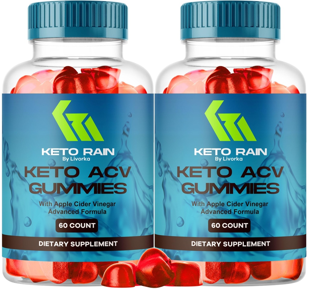 (2 Pack) Keto Rain Gummies - Keto Rain Advanced ACV Gummys, Keto Rain ACV Gummy 1050MG - All Natural Keto Rain Apple Cider Vincities, KetoRain ACV Gummys, 120 Gummies til 2 Måneder