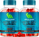 (2 Pack) Keto Rain Gummies - Keto Rain Advanced ACV Gummys, Keto Rain ACV Gummy 1050MG - All Natural Keto Rain Apple Cider Vincities, KetoRain ACV Gummys, 120 Gummies til 2 Måneder