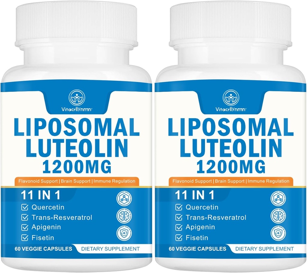 1200MG Liposomal Luteolin Supplement - Maksimal Absorption, Antioxidant Boost til hjernen 120 kapsler