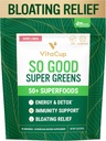 VitaCup så gode Super Green Powder w / 50 + Premium Superfoods, Boost Energy, Detox, Immunitet w / Probiotika, Prebiotika, Fiber, Antioxidanter, Adaptogens, Spirulina, Berry Lemon, 30 Servere