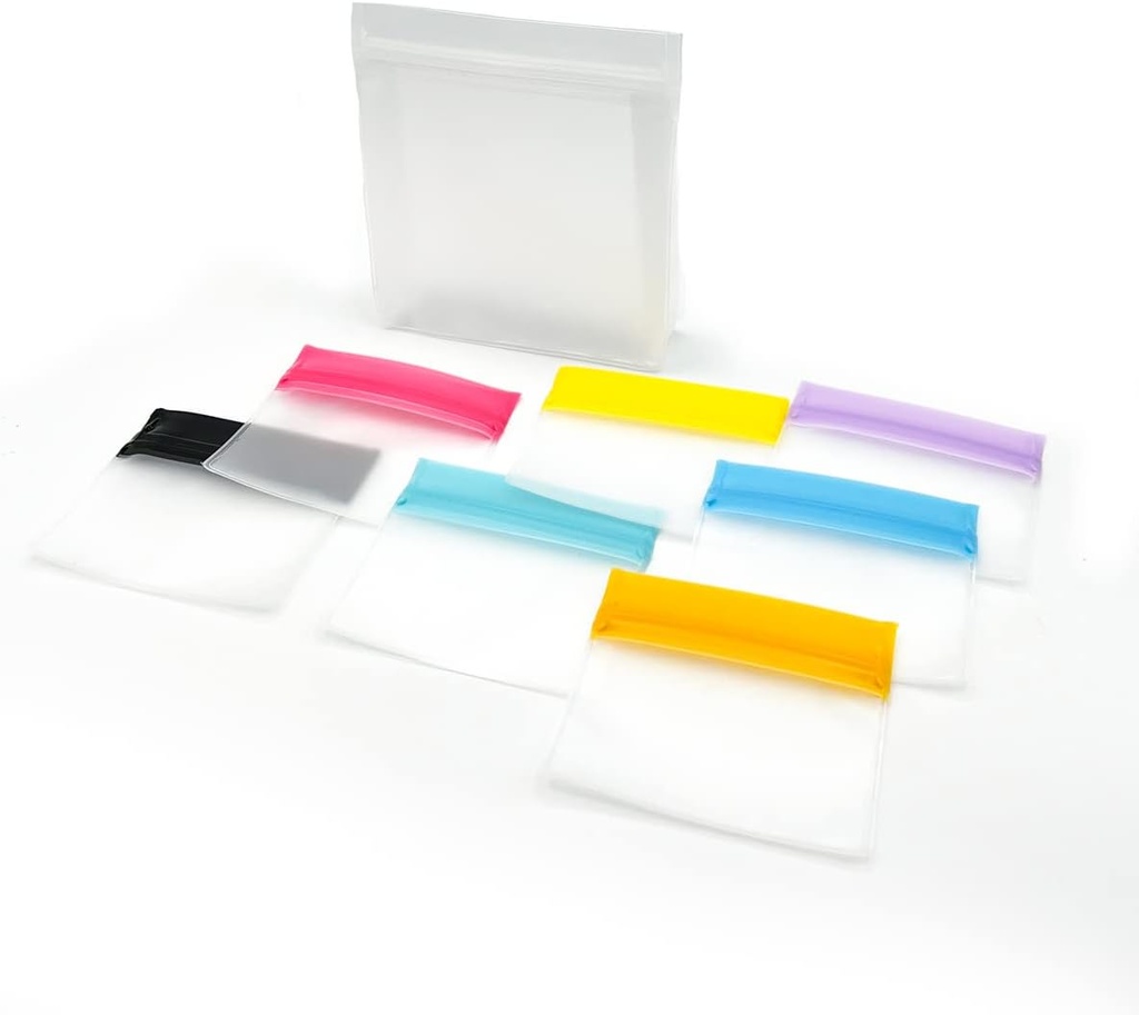 EZY DOSE Genanvendelig 7- Day Pill Pouch Set, Holdbar Multi- Formål Travel- Sized Containere, Inkluderer farver til nem identifikation, Stor opbevaring, Clear, BPA Free, TSA Godkendt