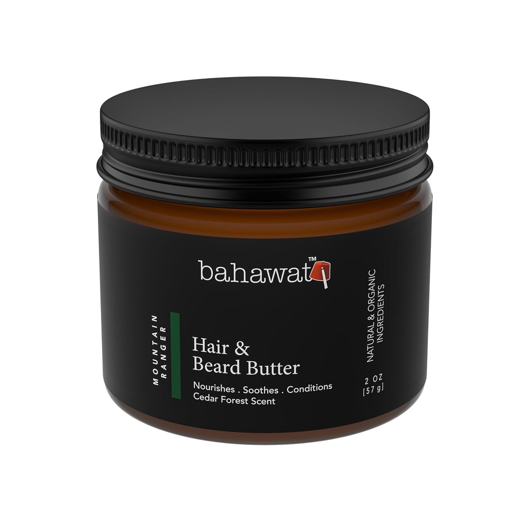 BAHAWAT Hår & Beard Smør til mænd Leave-in Conditioner - Cedar Forest duft - Styrke & Soften- Made in USA -Organic Natural Ingredients Б124; The Best Beard Smør - 2 oz.