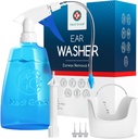 Medi Grade Øre Rengøring Kit herunder Øre Renere Flaske, Basin med Quad- Stream tip - Earwax Fjernelse Kit til forbedret hørelse Klarhed - Øre Wax Fjernelse værktøj til Øre Hygiene