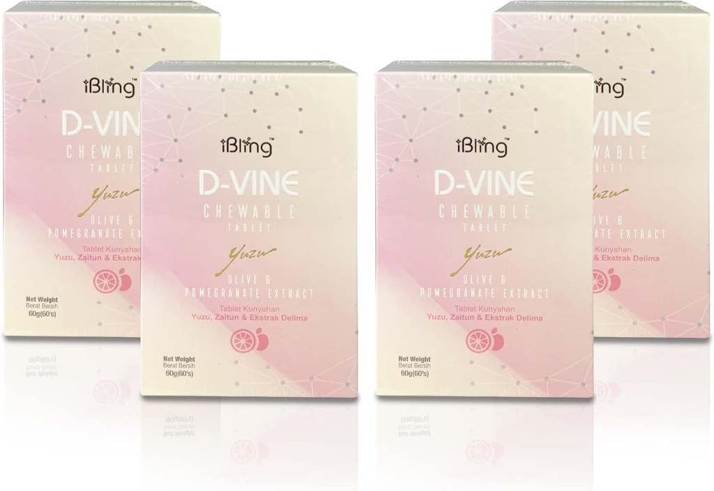 D-Vine Pomegranate with Collagen Tripeptide, 60 Tablets. High Antioxidants Instantly Reverse Aging Sign, Anti Wrinkles, Fine Lines, Dark Sport. 4 Bottles