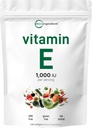 Micro Ingredients Vitamin E 1000IE, 240 Softgels - 124; Pure Vitamin E Oil Pills - 124; Antioxidant Kosttilskud til hud, ansigt, hjerte, & immunforsvar - 124; Non- GMO, gluten fri