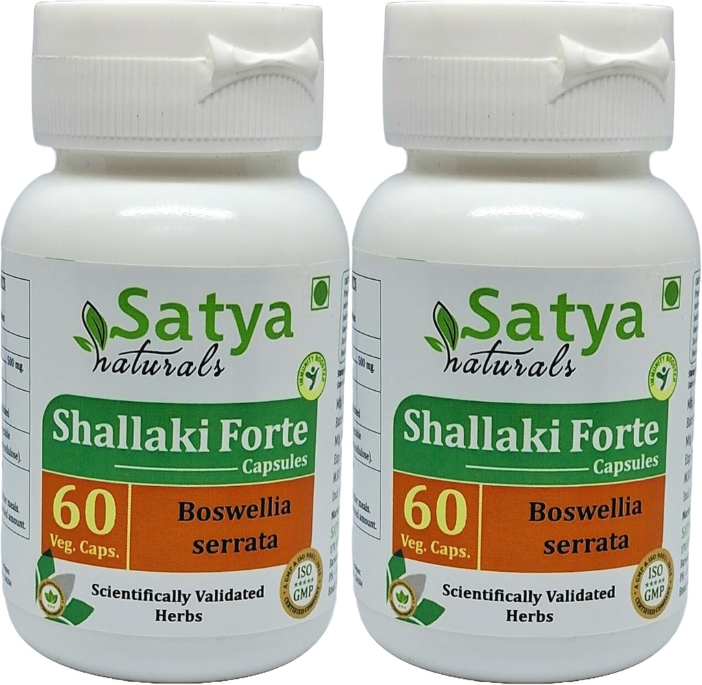 Shallaki Forte Capsules 500 mg. 60 Veg. Capsule Note 124; Shallaki (Boswellia Serrata) Uddrag Kapsler til mænd og kvinder