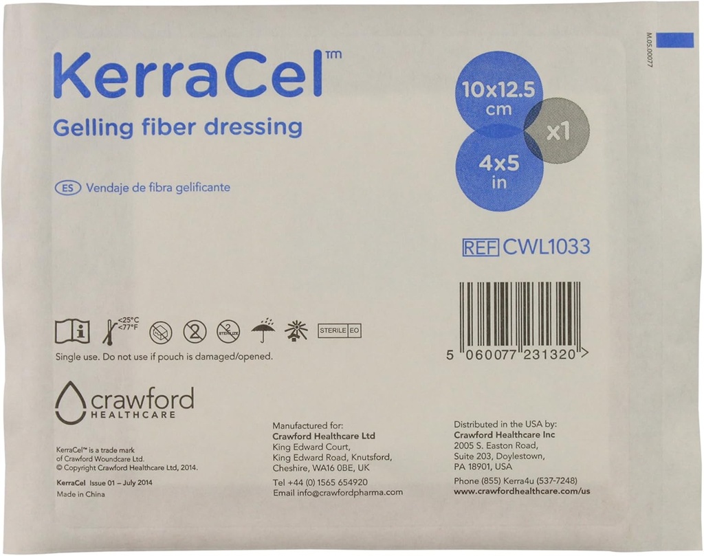 4 "x 5" Gelling Fiber Sår Dressing (CWL1033) - Absorber og isolater Sår Drainage og Bakterier, Micro- Conturs to The Sund Bed, vedligeholder sunde fugtniveauer (1 Hver)