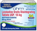 Ohm Loratadine 10 mg Allergi Medicin - Non Drowsy All Day Allergi Relief, 24 timers antihistamin, Orally Disintegration Tablets, Effektiv Relief, for alderen 6 og op - 30 Greve