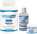 KALA SUNDHED MSMPure Starter Bundle med MSM tabletter 120 greve, MSM muskel & fælles fløde 2oz og MSM Gel med Organic Aloe 8oz