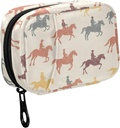 Fustybly Farverige Cowboy Riding Horse Pill Organizer til purse, Ugentlig Portable Pill Box med lynlås til opbevaring Vitaminer Fisk Olier Medicin Kosttilskud