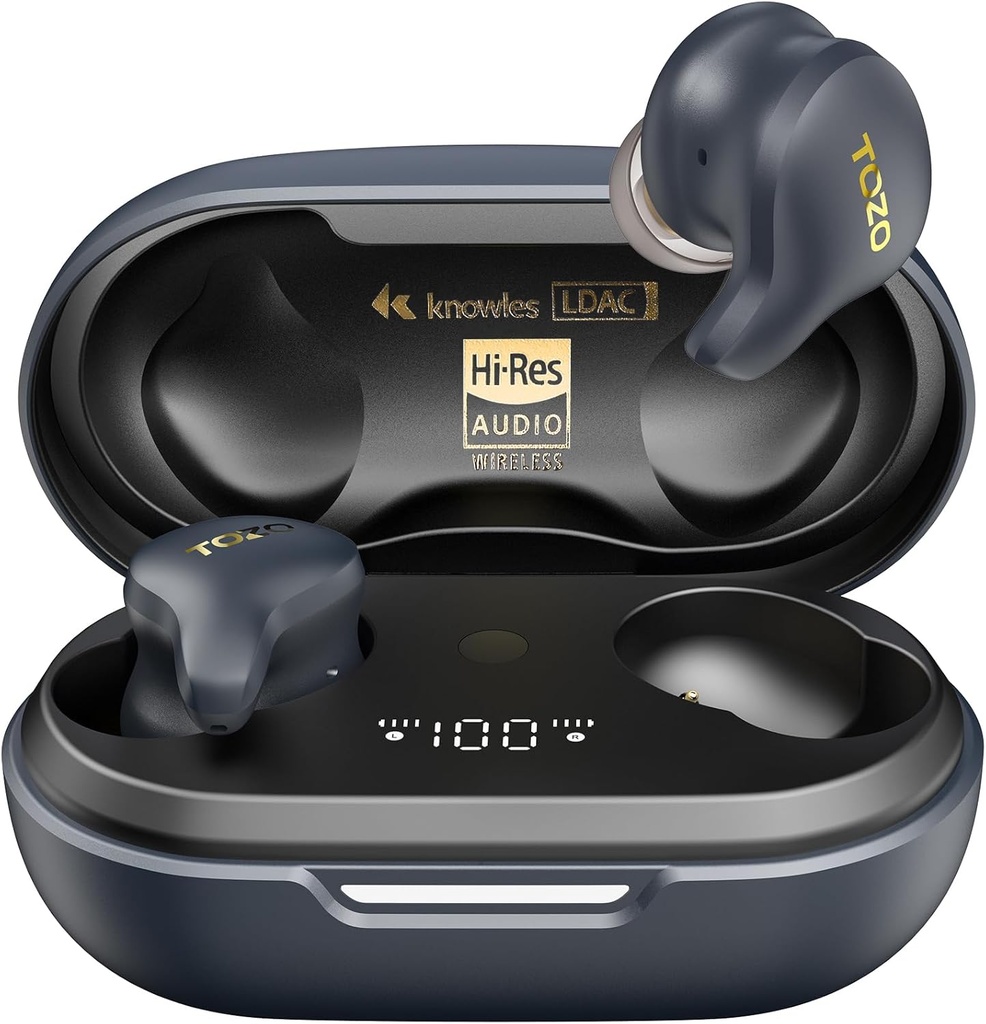 TOZO Golden X1 Trådløse Earbuds Balanceret Armoden Driver og Hybrid Dynamic Driver, Bluetooth hovedtelefoner OrigX Pro, LDAC & Hi- Res Audio Trådløs, Støj Annullering Headset Galaxy Blå / Sort