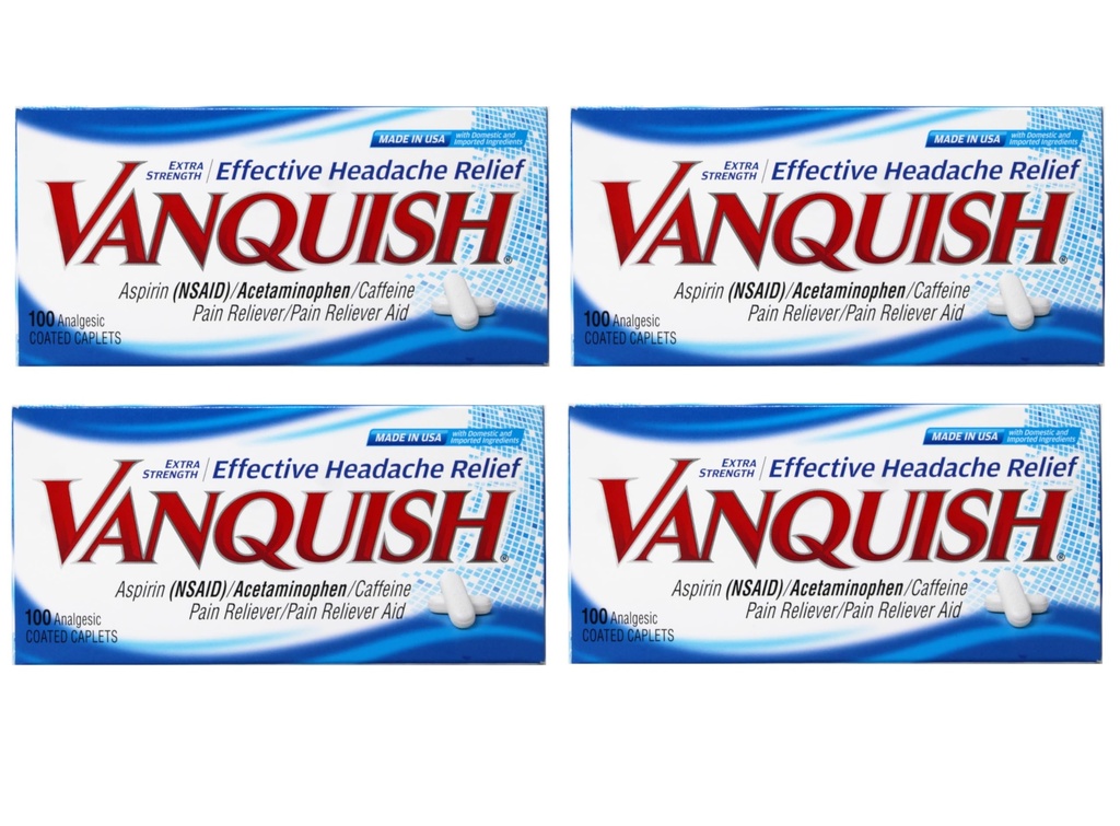 Vanquish Extra Strength Pain Reliever Caplets, 4 Greve