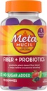 Metamucil Fiber Gummies for voksne med Probiotika til Bloating Relief, Ingen sukker tilsat Strawberry Kiwi BlackBerry Flavors, 5g Prebiotic Plant Based Fiber Supplement Blend, 90 Tæl