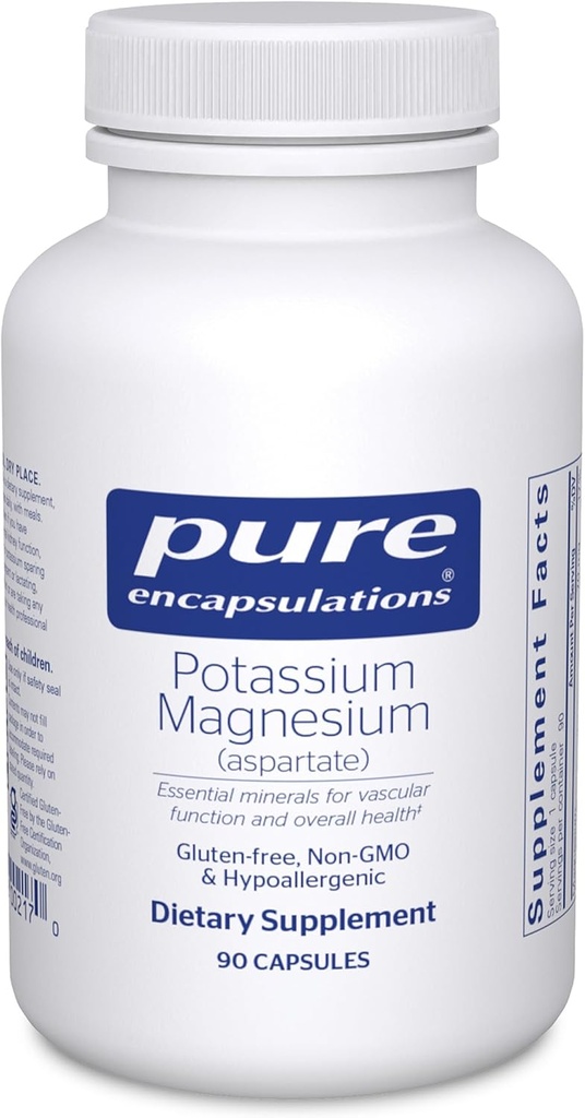 Pure indkapslinger Kalium Magnesium (aspartat) Note 124; supplement til Support Heart, Muscular, Bone, og Nerve Sundhed *