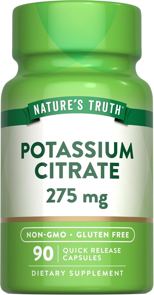 Nature 's Truth Kalium Citrate Supplement: 124; 275mg; 124; 90 Kapsler: 124; Non- GMO & Gluten Free