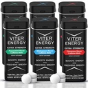 Viter Energy Extra Strength Coffeined Mints 80mg Coffein, B Vitamin, Sugar Free. (Variety, 20pcs, 6 Pack)