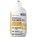 Lakseolie til hunde - Premium Fish Oil til hud og coat sundhed - Omega 3 Supplement - Understøtter Itchy Skin - 8 oz Flydende - Norwegian Hund Lakseolie - Essential Dog Supplement