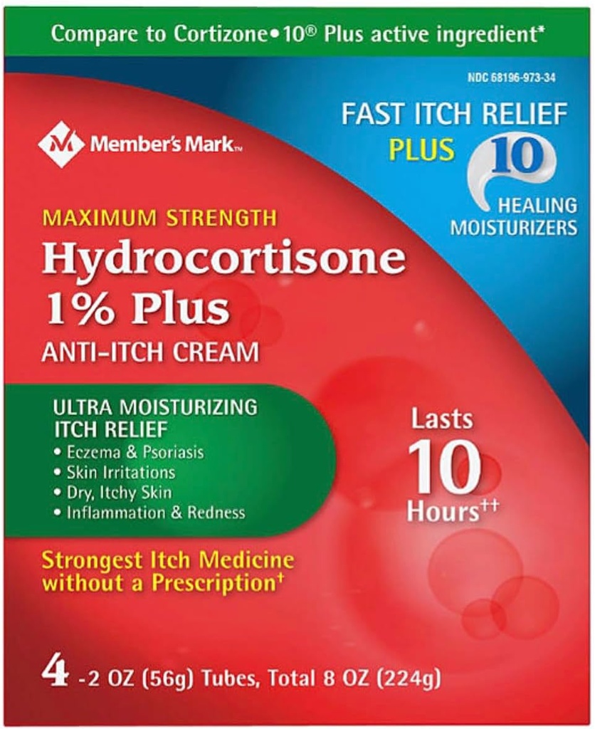 Medlemmernes Mark Hydrocortison Cream 1%, Net Wt. 4x2 oz. = 8 oz.