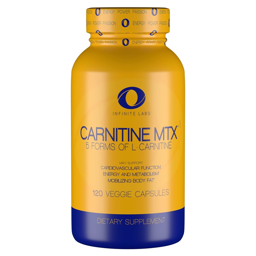 Infinite Labs L Carnitin 1000mg MTX - Amino Acid Blend of Carnitin Fumarate, L- Carnitin L- Tartrat, Acetyl L- Carnitin, L- Carnitin HCL, L- Carnitin Base 120 Veggie kapsler.