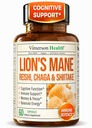 Lions Mane Supplements Kapsler - Mushroom Powder Blend med Lions Mane Powder, Tyrkiet Hale, Shiitake Mushrooms & Mere. Fokus & Energy Kosttilskud til Mood & immunforsvar. Ikke-GMO. 60 Veganske kapsler