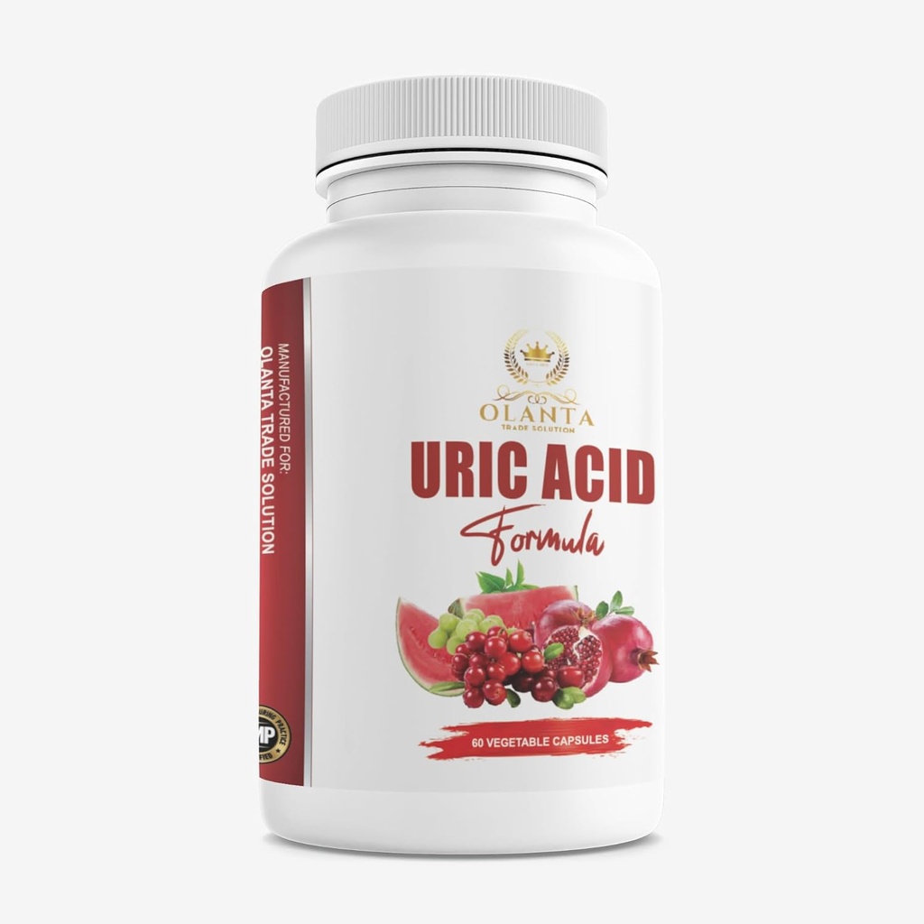 Generic uric Acid Support - URIC Acid Complex - Celery Seed, Pomegranate, Turmeric, antioxidant Pills, Milk Thistle Supplement, Tart Cherry, Green Coffee Beans, Citric Acid - 1 Bottle 60 Capsules