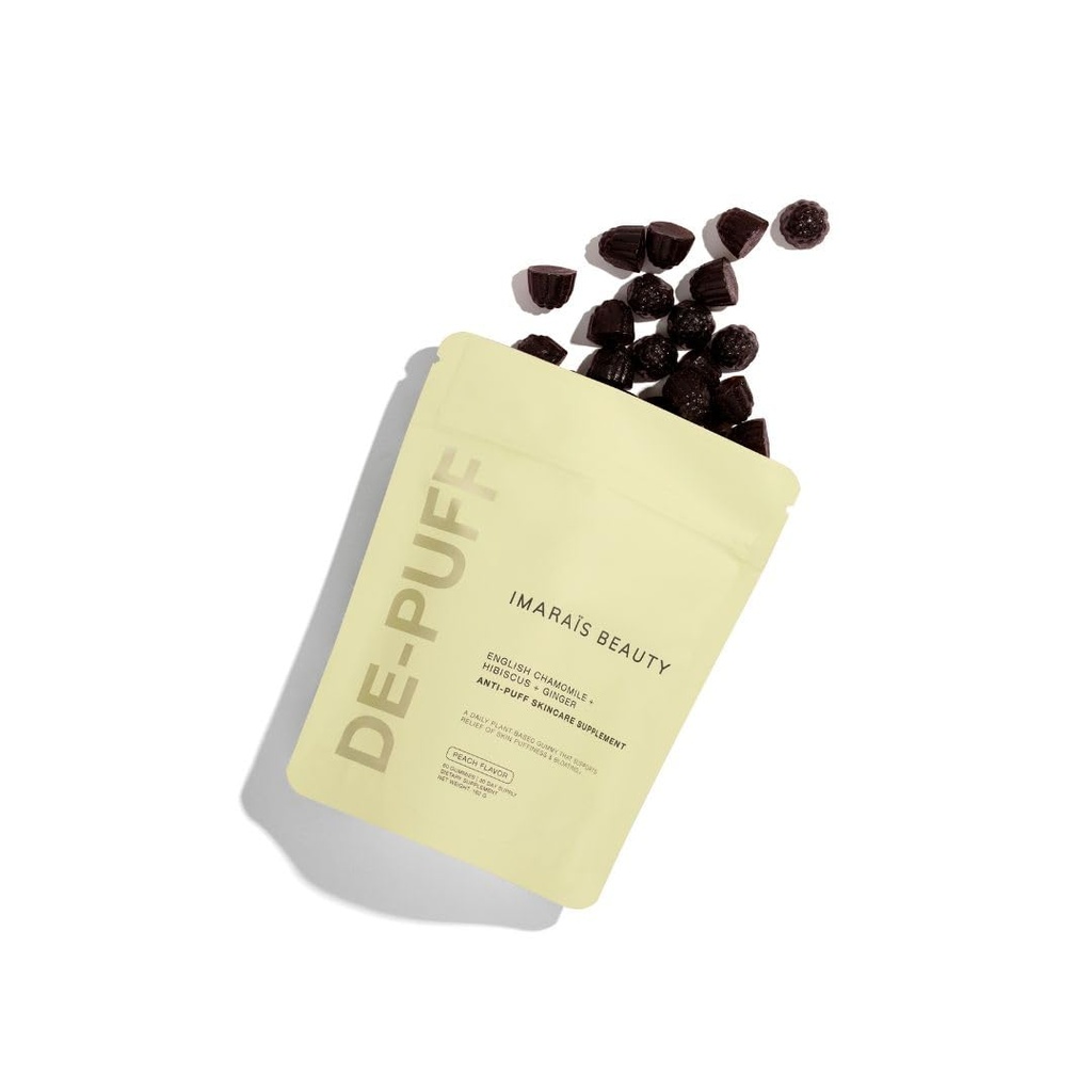 IMARAÈS Skønhed af Sommer Ray Depuff Anti- Bloat Gummy - Engelsk Kamille, Hibiscus, Ginger - Understøtter Skin Health, Gut Health, Skin Bloat & Puffiness - Sukker fri, Peta- Certificeret