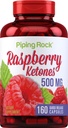 Piping Rock Raspberry Ketoner 500mg • 124; 160 Kapsler • 124; Non- GMO & Gluten Free Supplement
