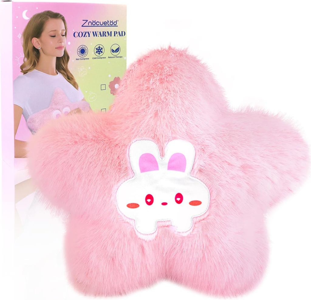 Mikrobølgeovn opvarmning Pad for kvinder med fugtig varme pakke til Neck Shoulder Cute Soft Warm Compress Cozy Pad Plush Star Valentines Gaver til piger