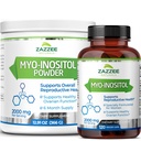 Zazzee Myo- Inositol kapsler og Myo- Inositol pulver, 100% Pure, Premium Grade, Vegan, Non- GMO og alle naturlige