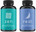WellPath Zen Mood Support + Rest Valerian Root Sleep Aid Supplements 2 Pack - Ultimate Kombination for Calm Mood, Energy & Natural Sleep Support - L- Theanine & andre naturlige ingredienser - 60 Cts hver