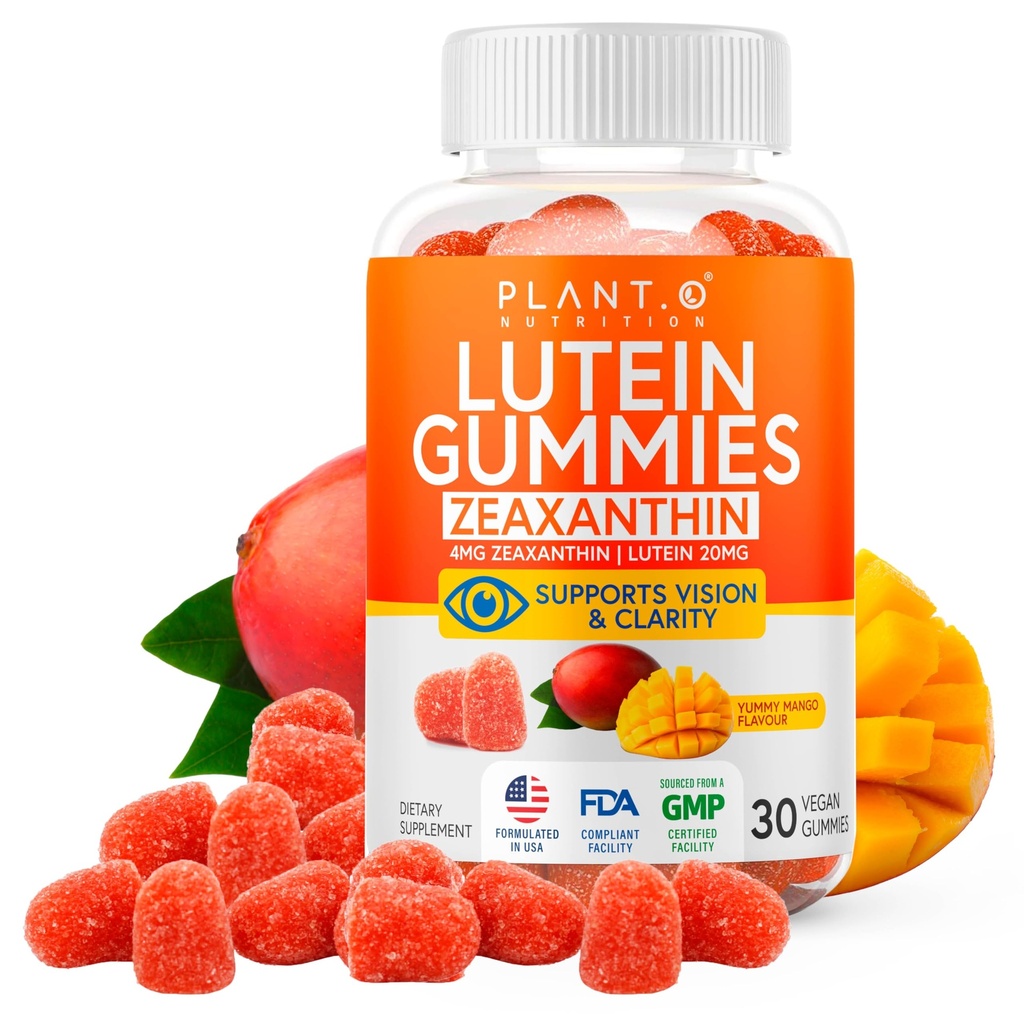 Lutein & Zeaxanthin Gummies - Lækker Vegansk Eye Health Vitamin Klinisk Studerede 20mg Lutein og Zeaxanthin til Vision Clarity Dry Eye Relief og Blue Light Support