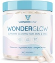 WONDERCOW hår hud og negle Vitaminer w / Bovine Colostrum, Collagen, Hyaluronic Acid, Biotin, Zink, & Lactoferrin Supports Hurtigere hårvækst, stærkere negle og glødende hud (30 Servere, Capsule)