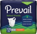 Prevail Incontinence Unisex Belt Shields, Disponible Adult Belt Shield for Mænd & Kvinder - Ekstra Absorbence - 120 Greve (4 pakker med 30)