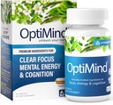 Optimind Bacopa Monnieri Brain Supplement til hukommelse og fokus, Nootropics med Phosphatidylserin, Huperzine A, Non- GMO, Klinisk Studerede Ingredienser, 32 Kapsler