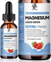 iMATCHME Magnesium Glycinate Liquid Drop med Citrate, Oxide og Taurat, Calm Magnesium med Omega3, L- Theanin, D3, B6, B12 for rolig, søvn, ben kramper, muskler, energi, sukkerfri jordbærsmag