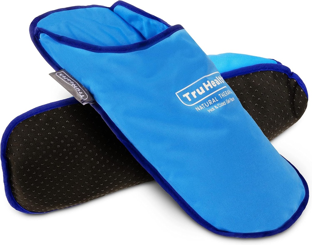 Ice Pack Tøfler til neuropati Relief - 1 par, Blå Vinyl Gel - Ice Pack Wraps & Cold Tøfler til hævede fødder Relief - Hot & Cold Therapy for Plantar Fasciitis & Burning Sensation