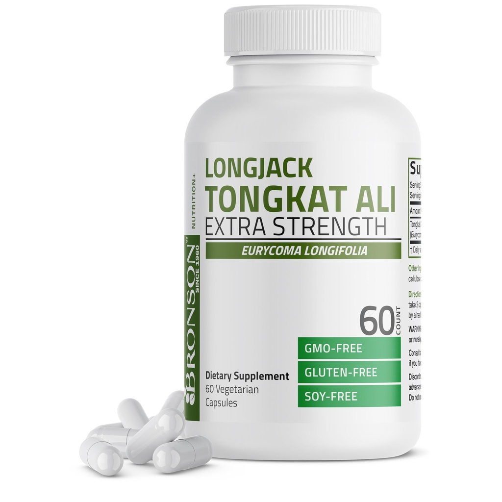 Bronson Longjack Tongkat Ali Extra Strength, 60 vegetariske kapsler