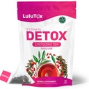 LULUTOX Detox Tea - slankende te med Mælkebøtte og Ginseng til støtte Mål for Detox Rense, Flat Belly, Bloating, sund vægt og fordøjelsesbesvær - Kvinder & Mænd - Peach Flavor (28 Servere)