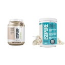 Bundle of Isopure Unflavored Organic Vegan Pea Protein Powder, Dairy Free with Amino Acids, 20 Servere + Isopure Collagen Peptider Powder, 14 Servere, Unflavored, med C-vitamin, med Biotin