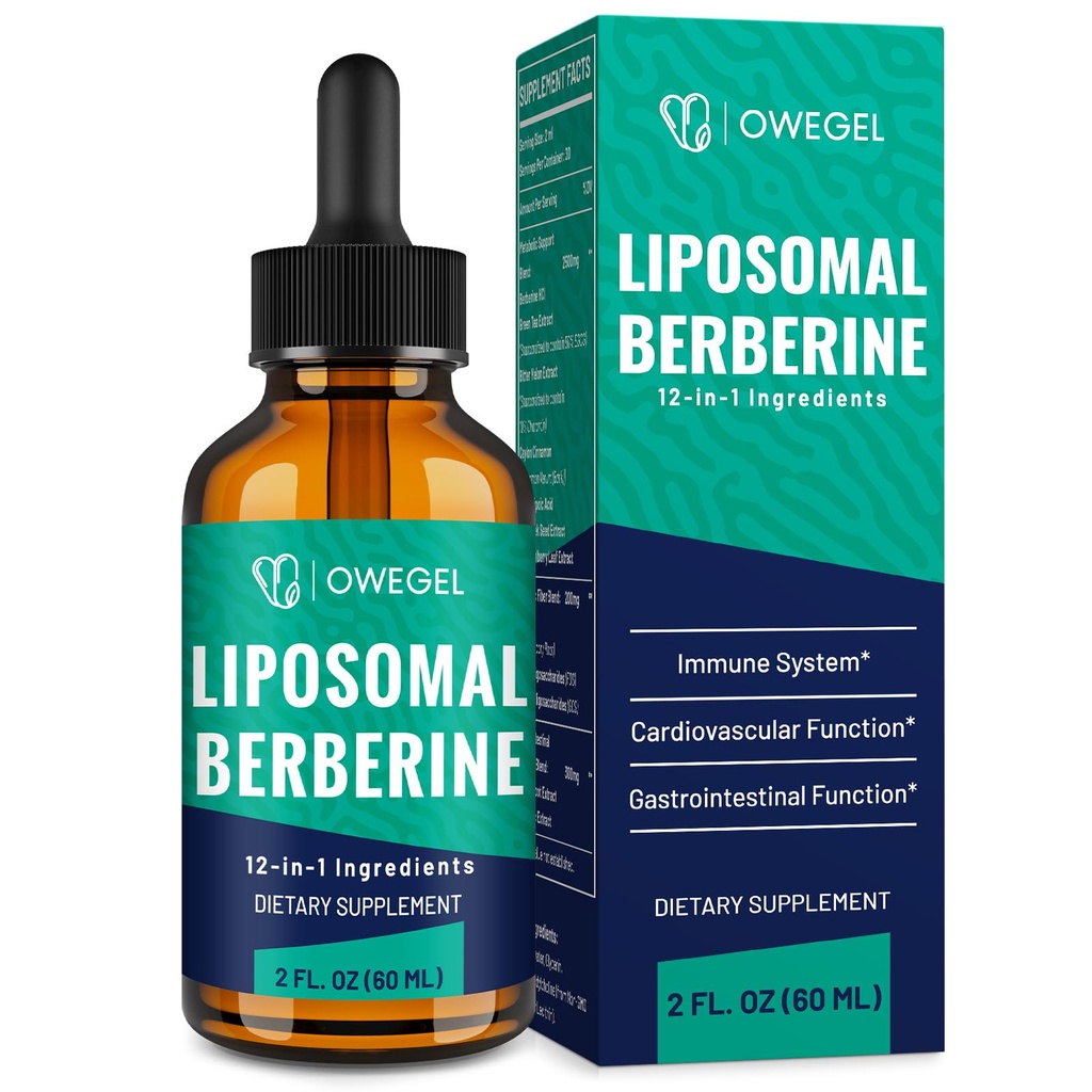 Berberine HCL tillæg med Ceylon Cinnamon - stærkt Absorbable Liposomal Berberine Liquid Drops 3000mg- 12 i 1 naturlige ingredienser - AMPK Activator - 2 Fl Oz