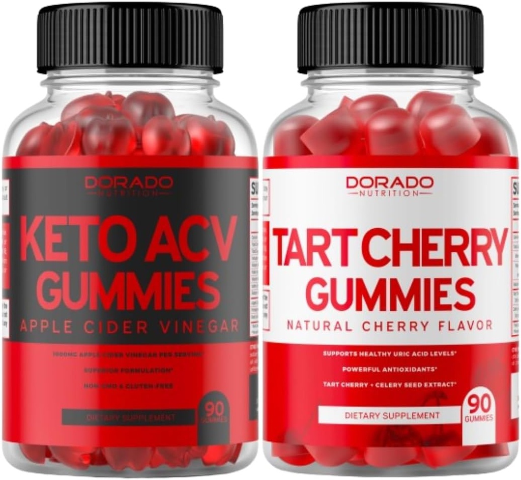 Keto ACV Gummies (90 Greve) Avanceret vægttab Formel støtte sund fordøjelse & Metabolisme - Tart Cherry Gummies (90 Greve) Urisyre niveau støtte med Selleri Seed Extract - IKKE GMO & Lavet i USA