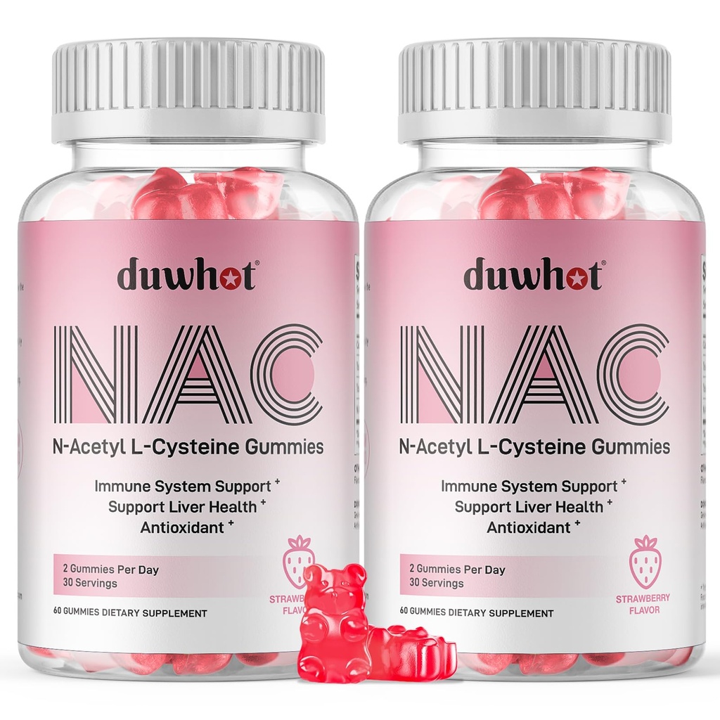 NAC Gummies 600mg, N Acetyl Cysteine Supplement NAC Chewable for antioxidants & immunsupport, Lung & Lever Health, Natural Strawberry Flavor, 120ct