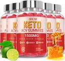 (5 Pack) Keto ACV Gummies Extreme of 1500MG, Gummies, Apple Cider Vinegas Formuleret sammen med Pomegranate Beet Juice Powder and B12, Vegan and Non GMO, 300 Gummys