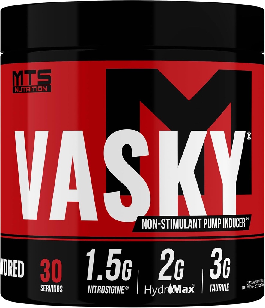 MTS Nutrition Vasky Non- Stimulant Pump Inducer - Muscle Mætning Fortræning - 30 Servering Unflavored