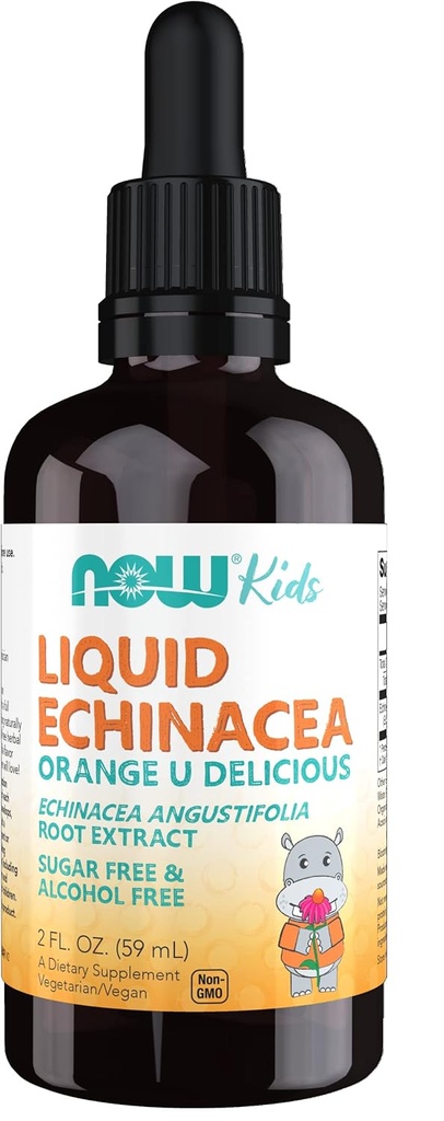 NOW Foods Supplements, Kids Liquid Echinacea with Dropper, Immune System Support, Formulated for Kids, 2 Fl Ounce, packaging may vary