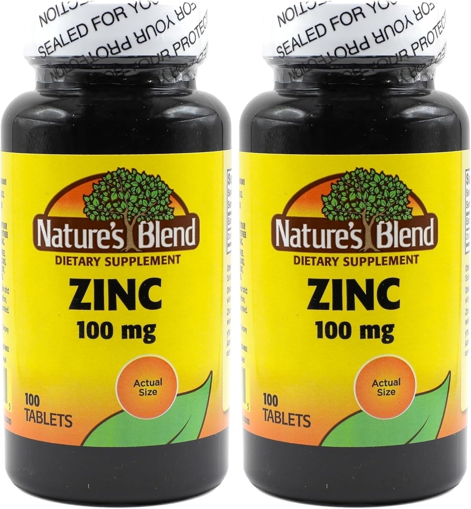 Nature 's Blend Zink Gluconate 100 mg, 100 tabletter (pakke med 2)