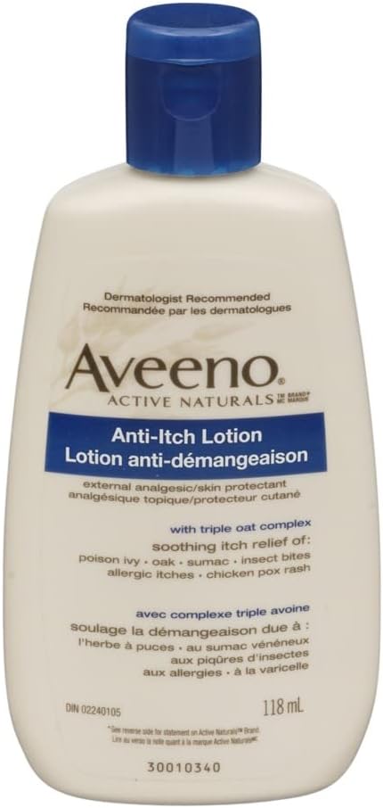 Aveeno Anti- Itch koncentreret lotion med Calamin og Havre, hudbeskyttende for Fast- Active Itch Relief fra Poison Ivy, Insect Bites, Chick Pox, og Allergiske Itches, 4 fl. oz