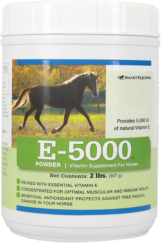 E5000 Pulver • 124; E-vitamin til heste • 124; Antioxidant • Støtte med Horse • E-vitamin • Supplement • 124; Koncentreret for Optimal Muskel & Wellness Support • 124; 2 LB