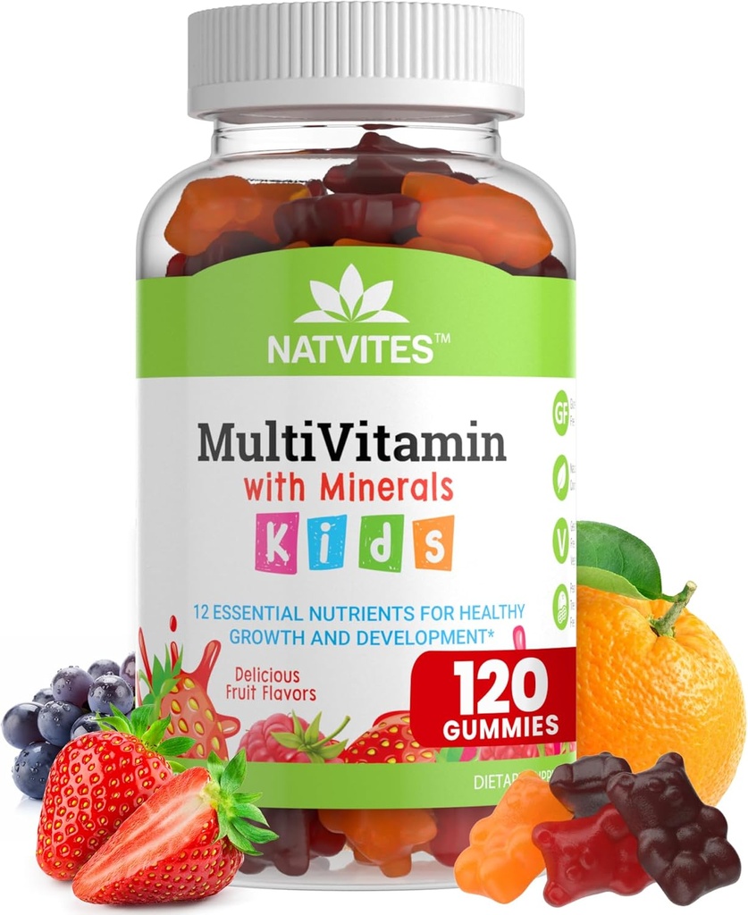 Complete Kids Multivitamin Gummies – 120 Count of Essential Daily Vitamins & Minerals for Immune Support, Focus, & Growth – Perfect for Toddlers, Children, Teens, and Picky Eaters!